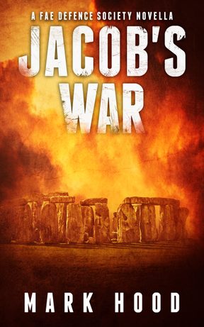 Jacob's War cover - Stonehenge with ominous orange clouds behind.
